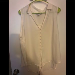 Forever 21+ high low Tie front Collared Blouse 2x